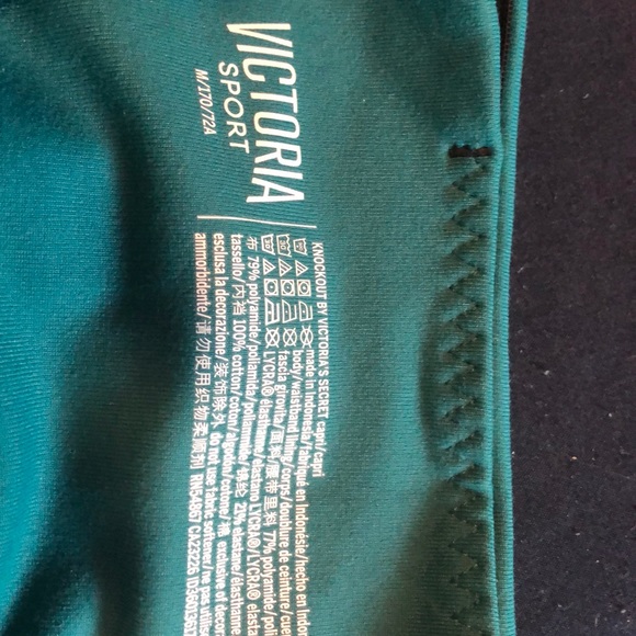 Victoria Secret Knockout teal sparkle capris - Picture 3 of 4
